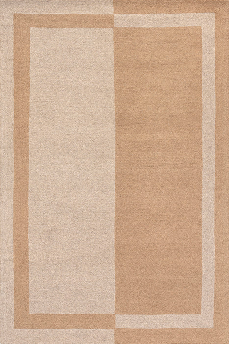 Gino Two-Tone Bordered Wool Area Rug