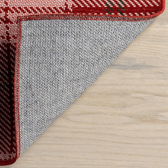 Aelin SplashGuard Plaid Machine Washable Area Rug