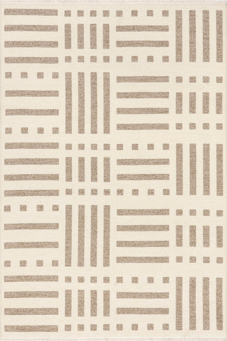 Mina Modern Stripes Reversible Machine Washable Area Rug
