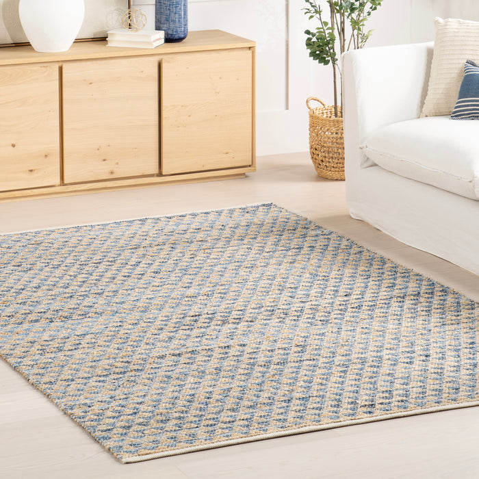 Home Conservatory Geometric Rag Handwoven Jute Area Rug