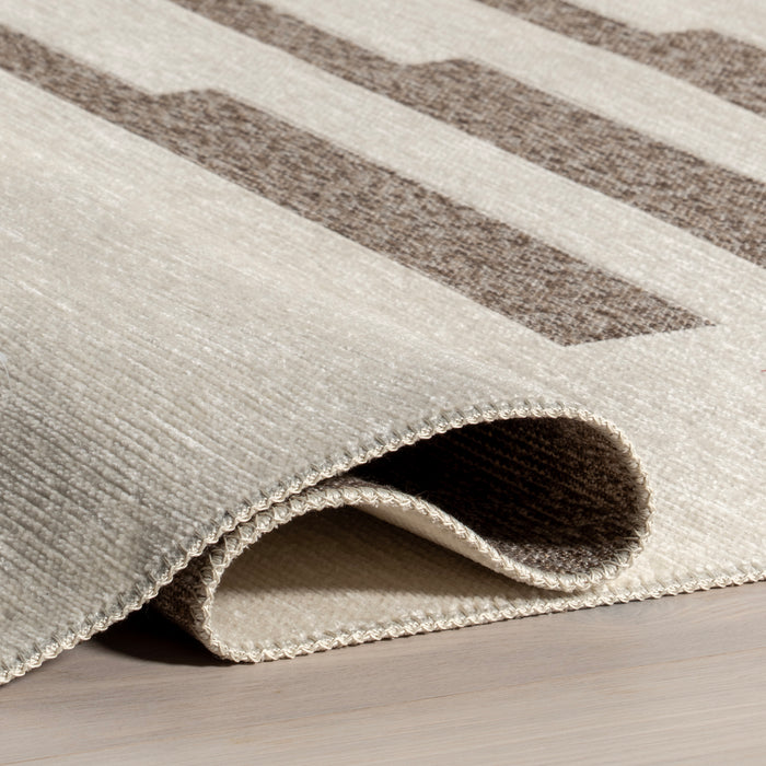 Sofya Abstract Striped Reversible Machine Washable Area Rug