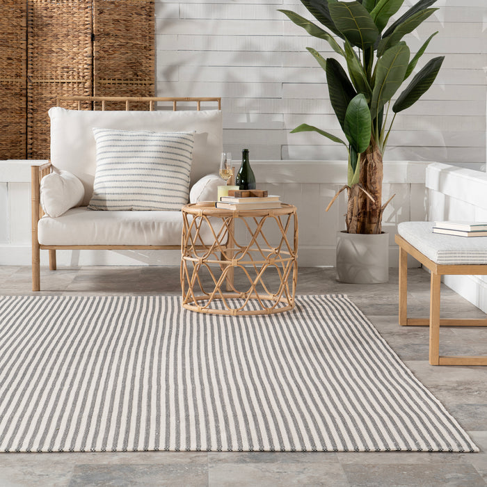 Home Conservatory Pinstripe Handwoven Indoor/Outdoor Area Rug