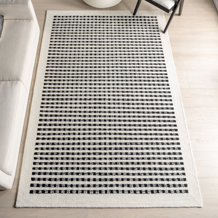 Adahlia Checkered Wool Area Rug