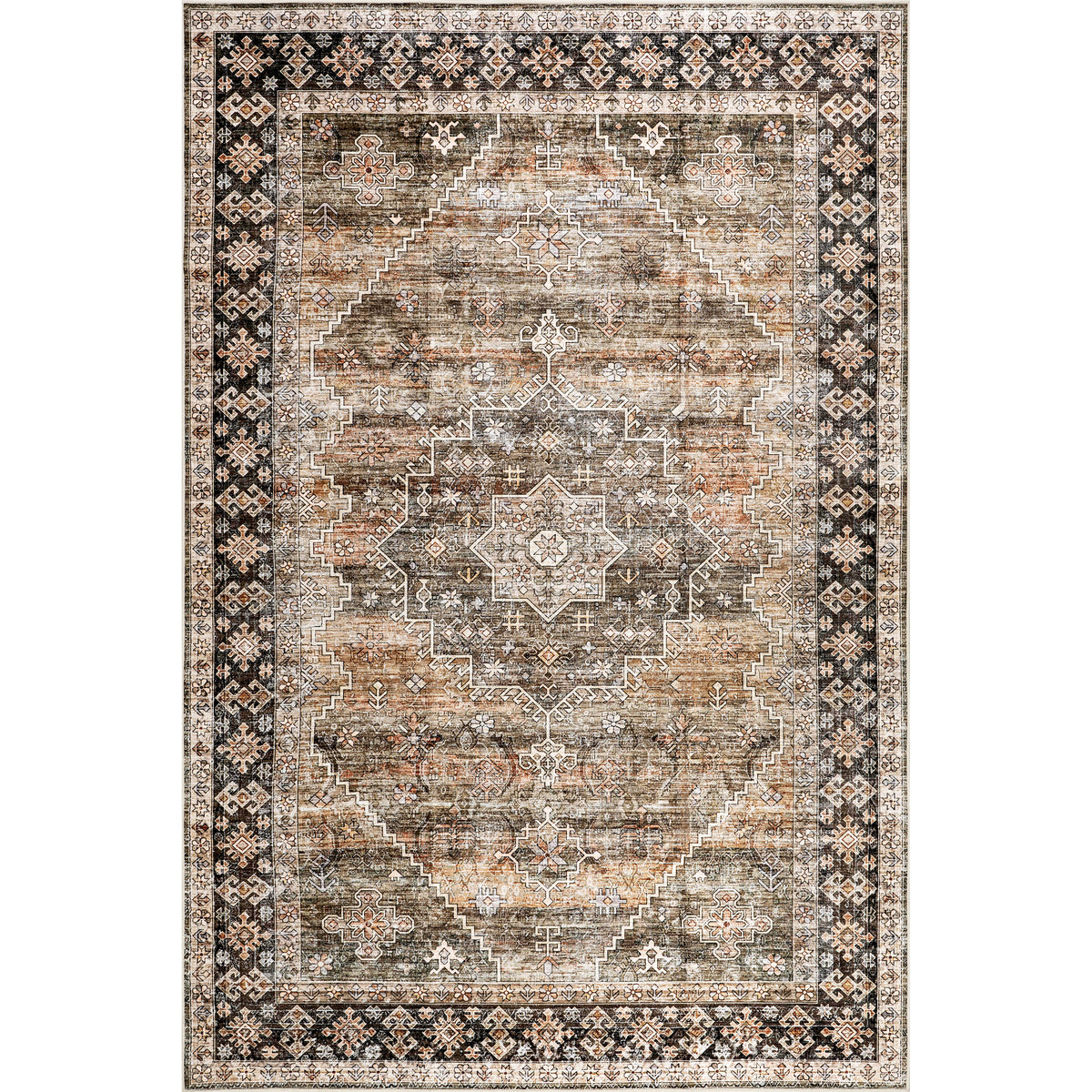 Purdie Medallion Spill Proof Machine Washable Area Rug — nuLOOM