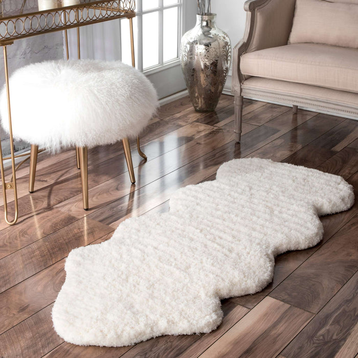 Hand Tufted One and a Half Piece Faux Sheepskin