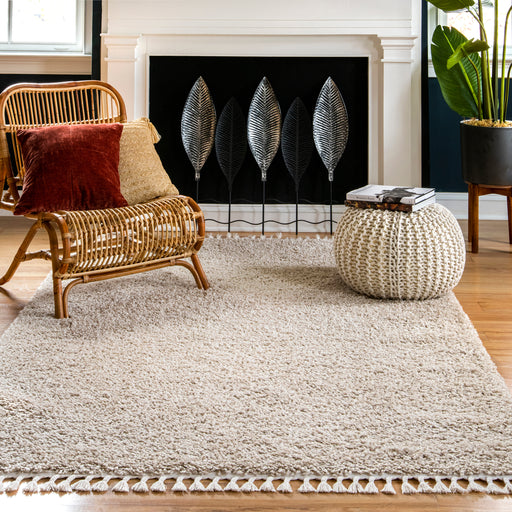 Gelina Soft Shaggy Tassel Area Rug