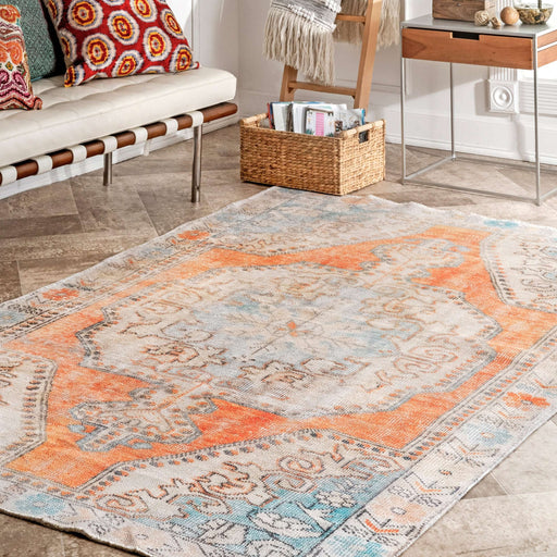 Khloe Printed Snowflake Medallion Flatweave