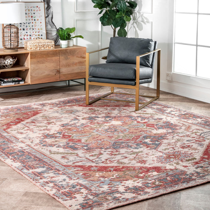 Nataly Hand Knotted Bloom Medallion Area Rug