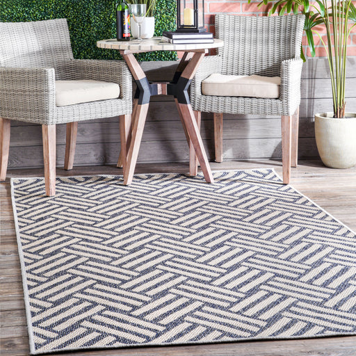 Wynter Homely Herringbone Indoor/Outdoor Area Rug