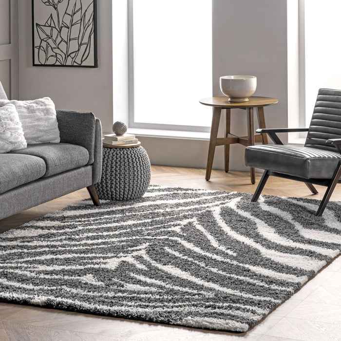 Everlynn Zebra Shag Area Rug