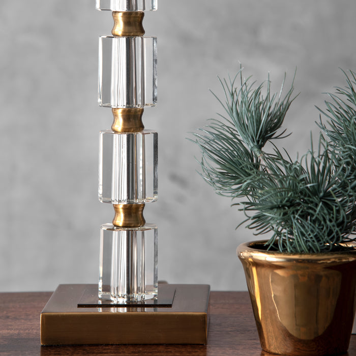 Manhattan 29" Crystal Bamboo Pole Table Lamp