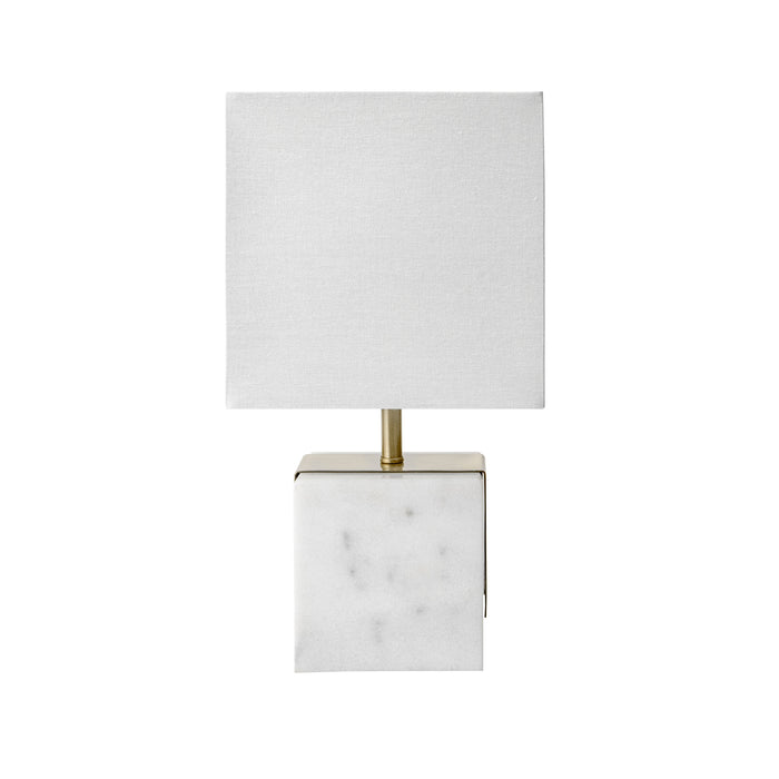 Newell 17" Plated Marble Cube Table Lamp