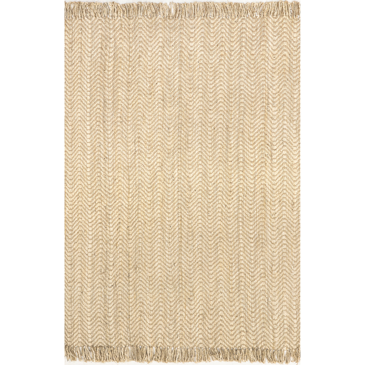 Don Chevron Jute Tasseled Area Rug — nuLOOM