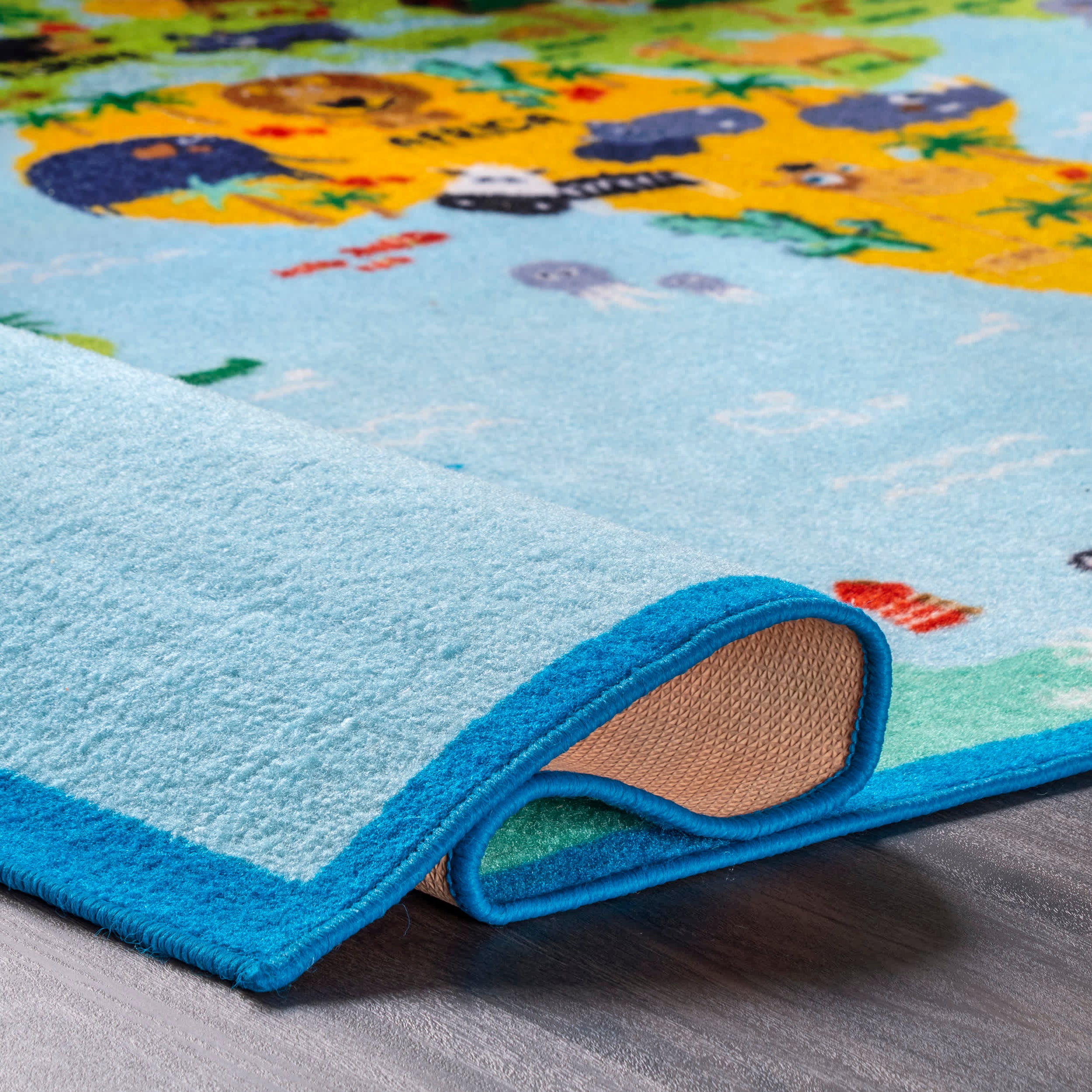 Animal World Map Area Rug — nuLOOM