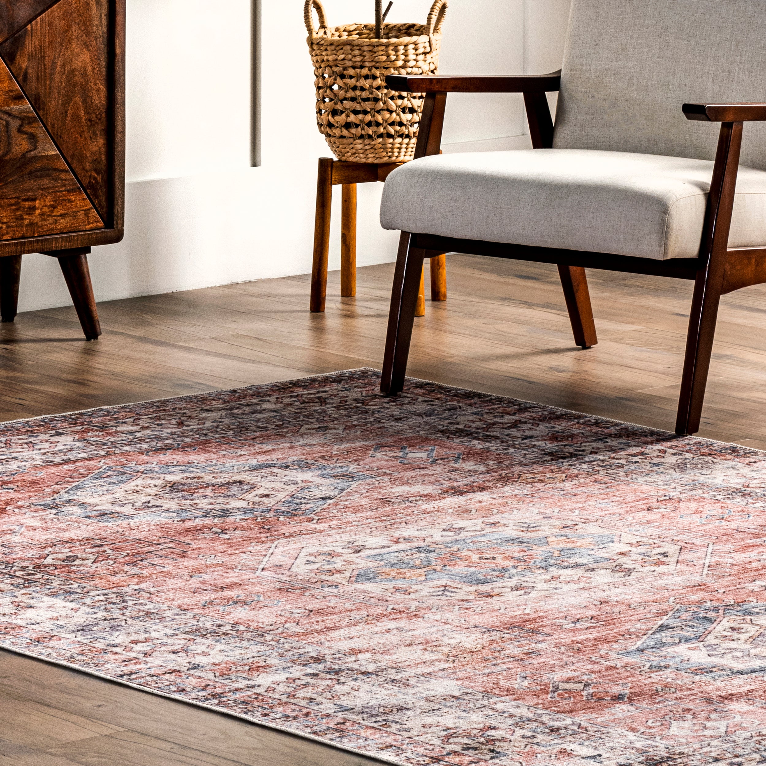 Desna Machine Washable Faded Vintage Area Rug — nuLOOM