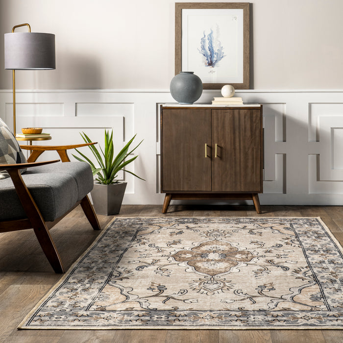 Adair Traditional Floral Machine Washable Area Rug — nuLOOM