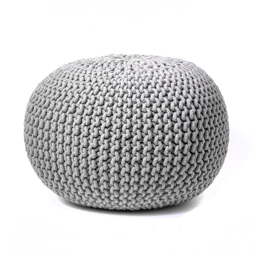 Ling Round Knit Filled Ottoman Pouf