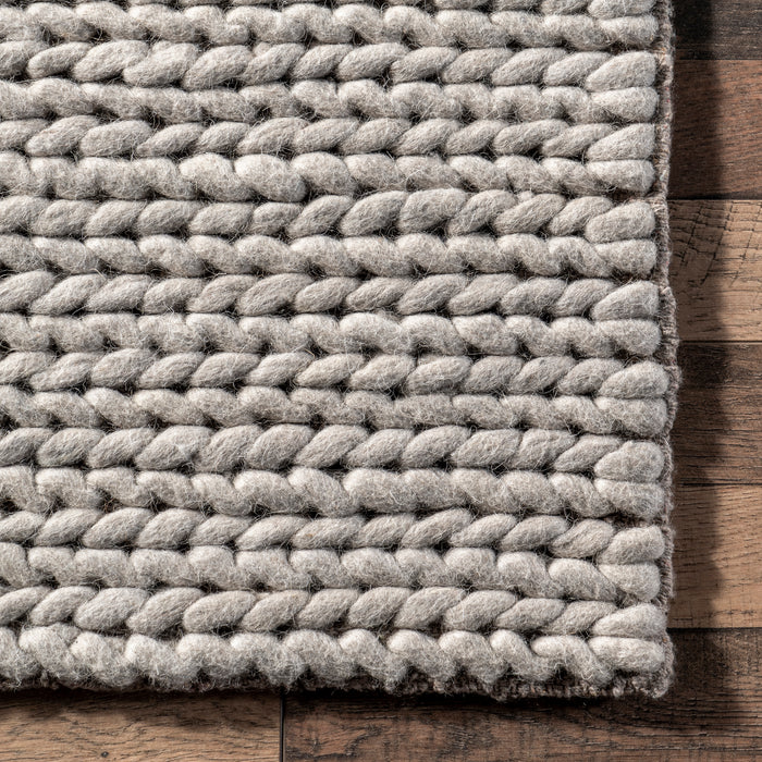 nuLOOM Cable 12 X 15 (ft) Braided Wool Off White Indoor Solid Area Rug in  the Rugs department at