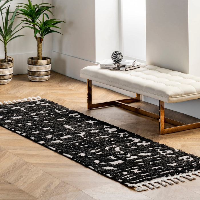 Cosette Abstract High Low Textured Tassel Area Rug
