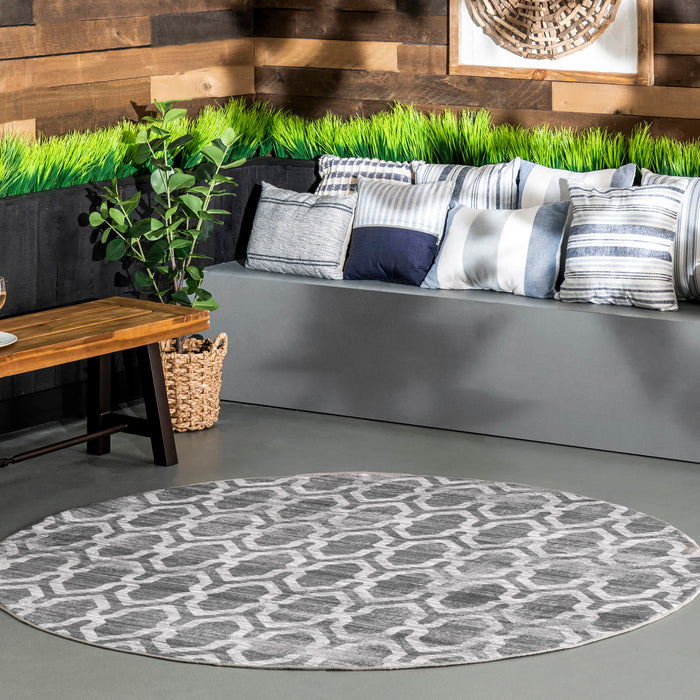 Fae Geometric Machine Washable Indoor/Outdoor Area Rug