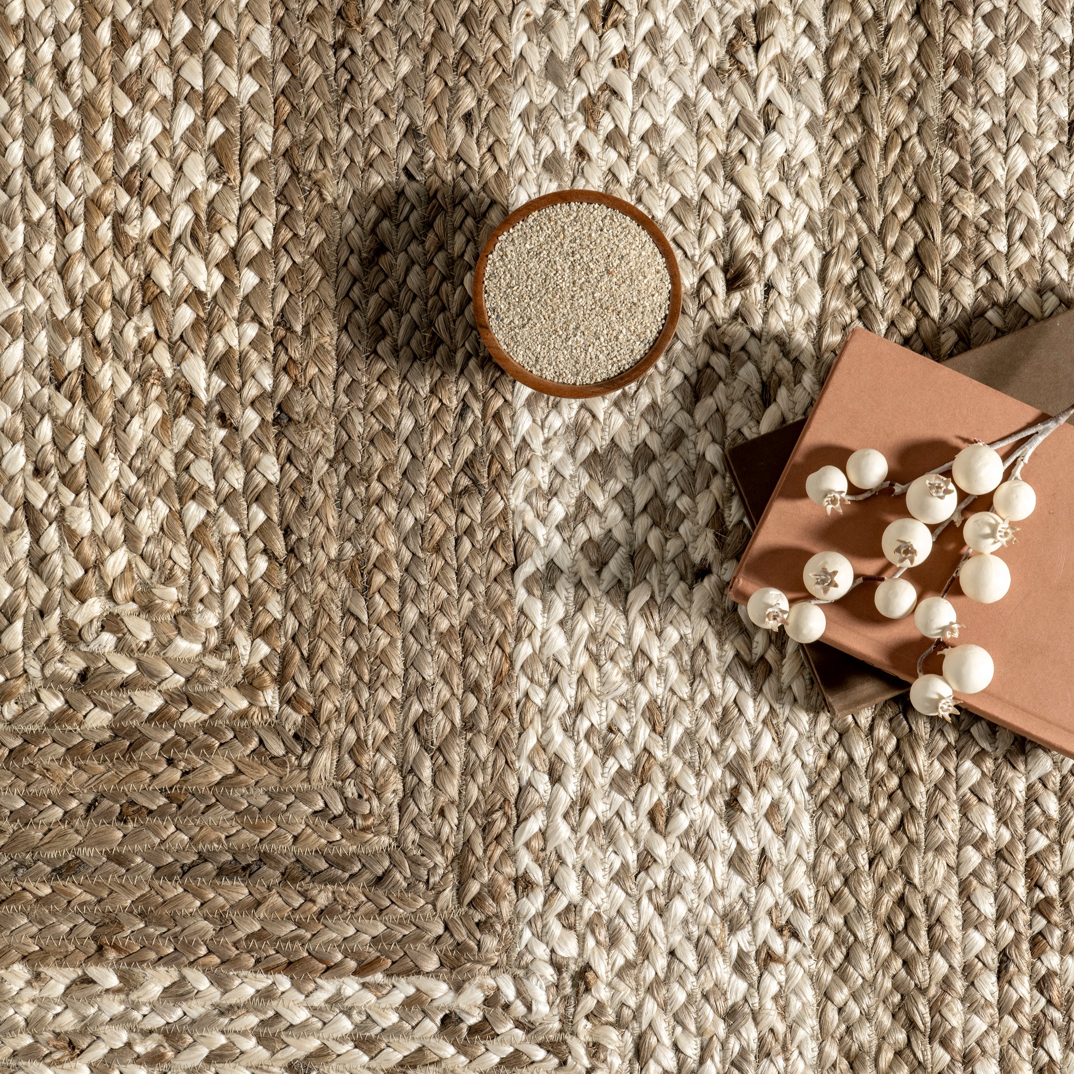 Charlene Braided Border Jute Area Rug — nuLOOM