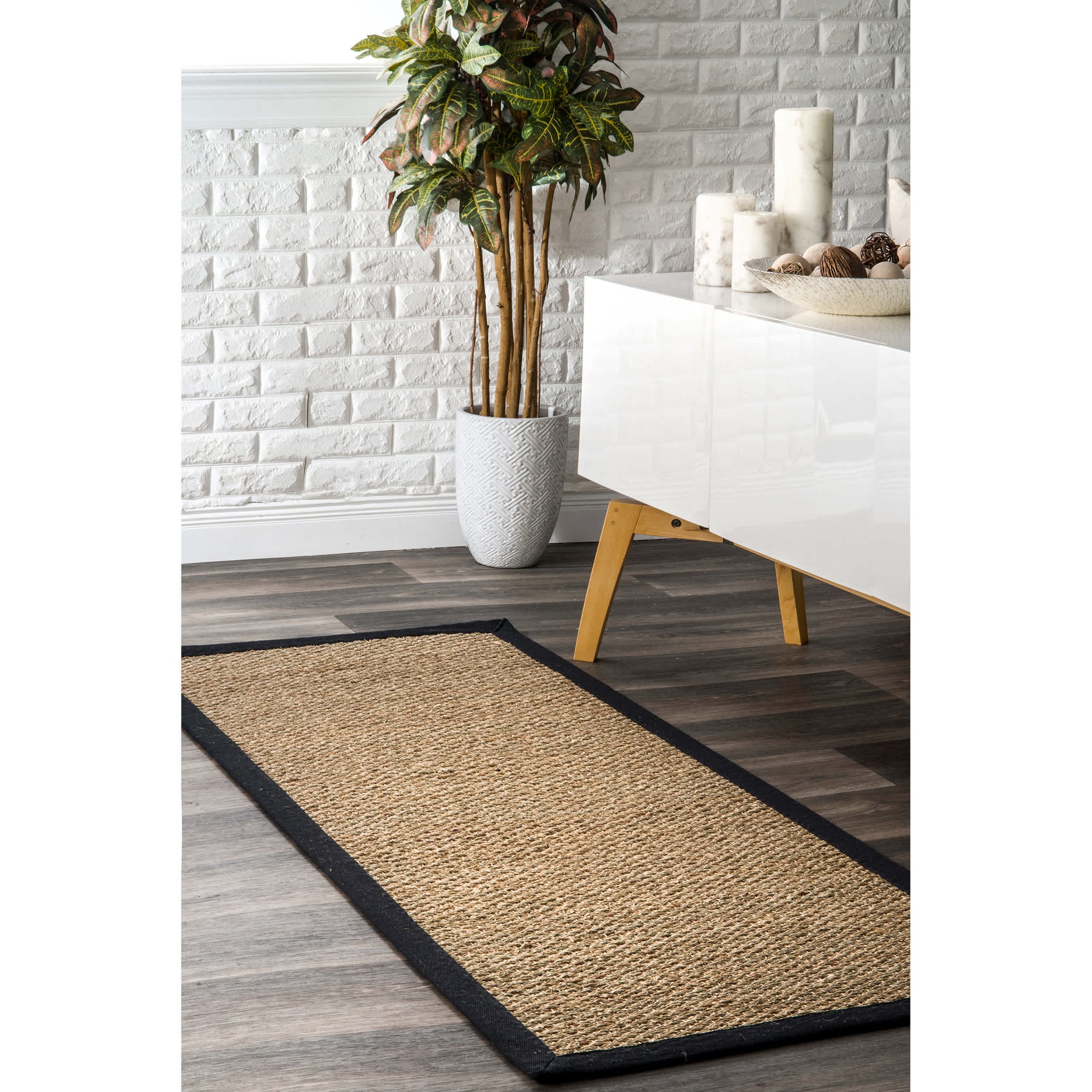 Elijah Seagrass with Border Area Rug — nuLOOM