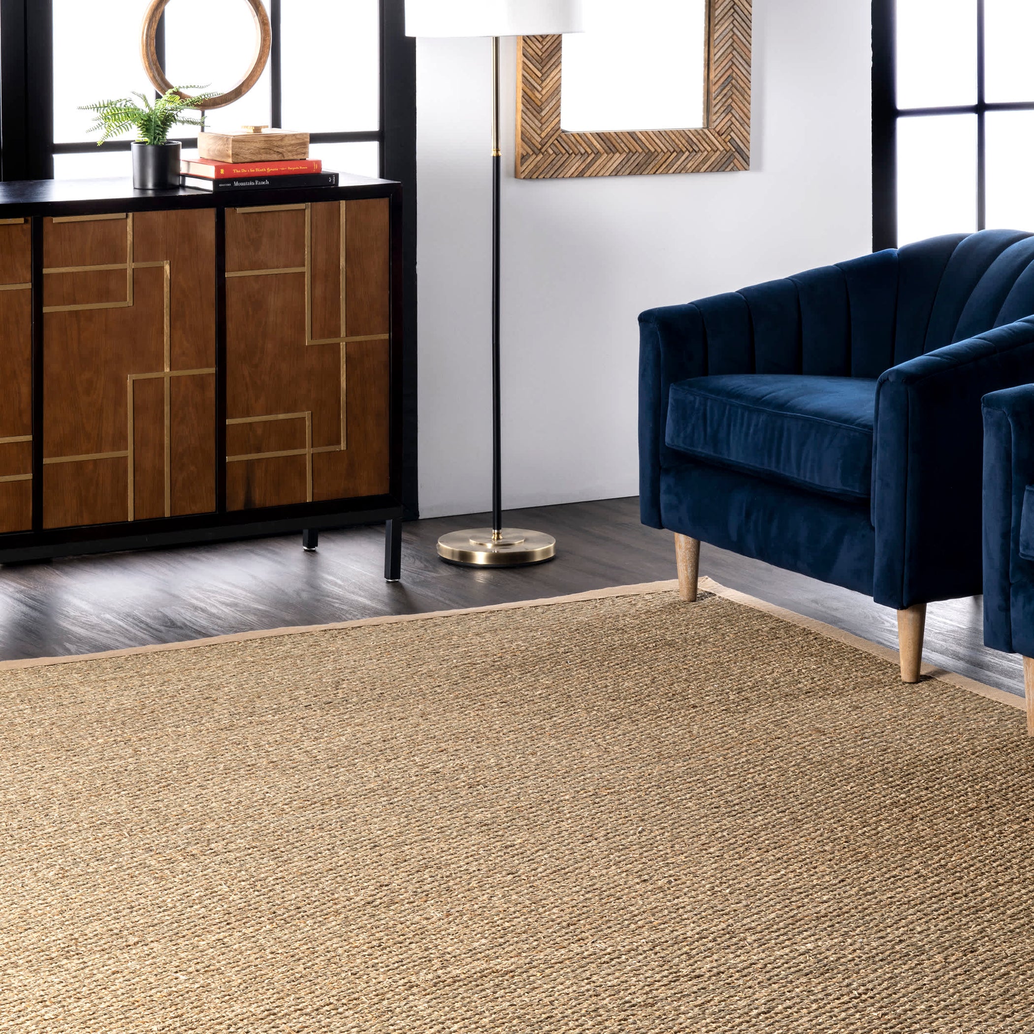 Elijah Seagrass with Border Area Rug — nuLOOM