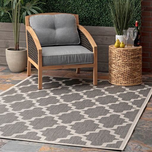 Machine Made Gina Outdoor Moroccan Trellis Area Rug