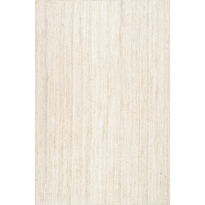 nuLOOM Tapis de sol Collection Rigo, en toile de Jute, tissé à la Main, 180  cm x 270 cm, Blanc cassé