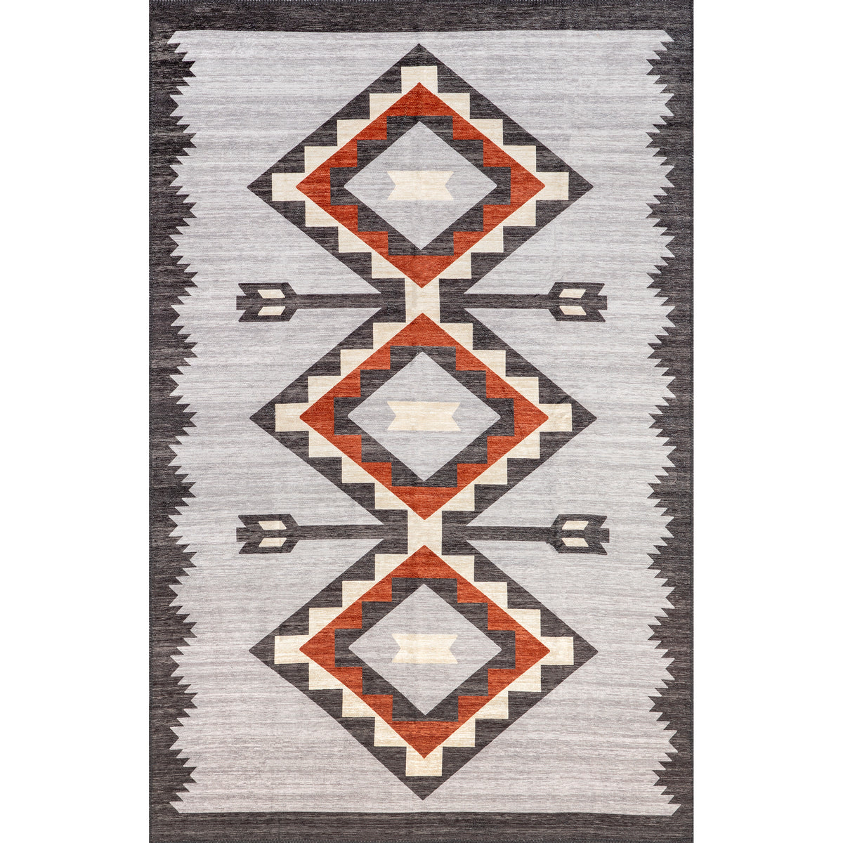 Ash Aztec Rug Adilynn Aztec Machine Washable Area Rug — nuLOOM