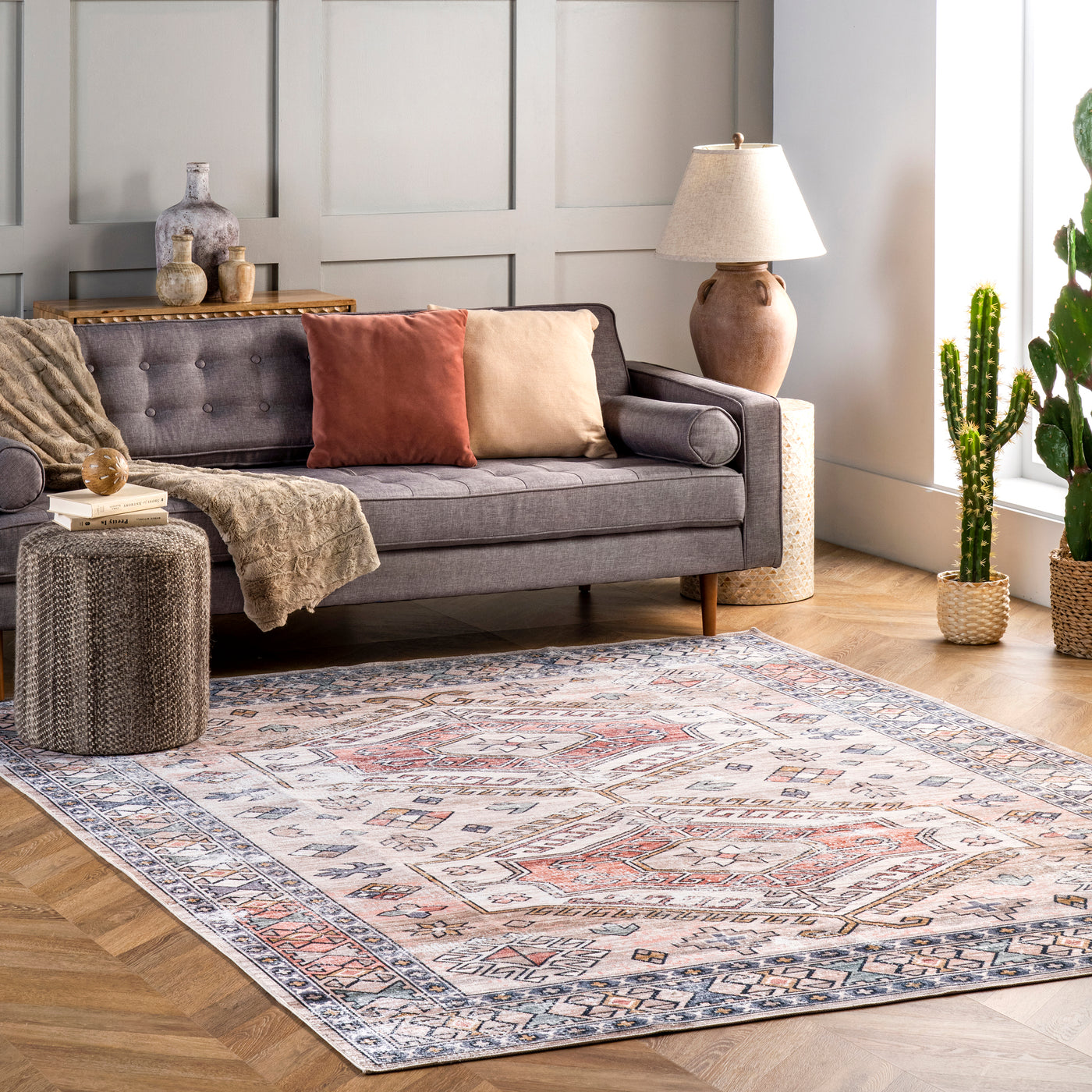 Mae Tribal Motif Machine Washable Area Rug — nuLOOM