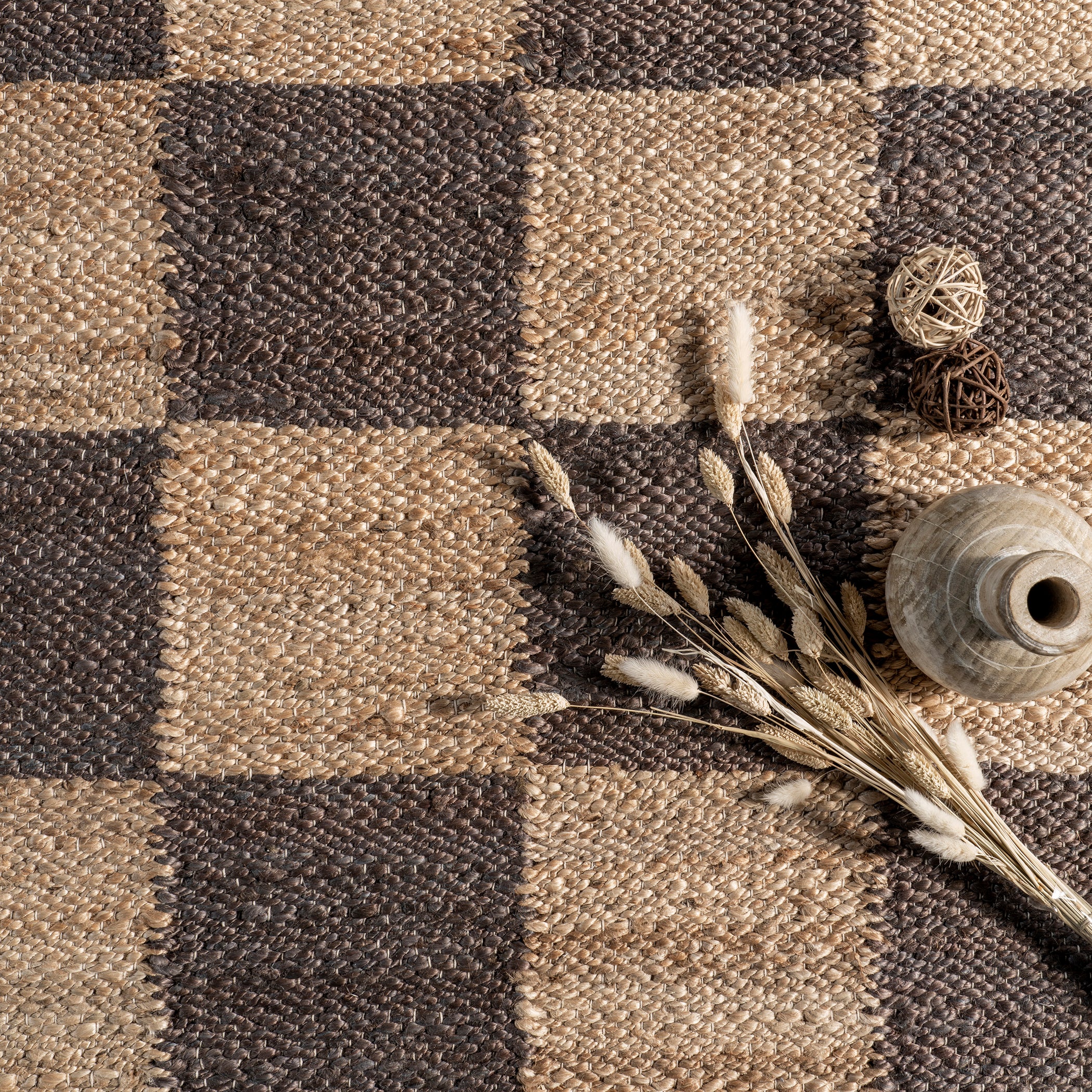 Christana Traditional Checkered Jute Area Rug — nuLOOM