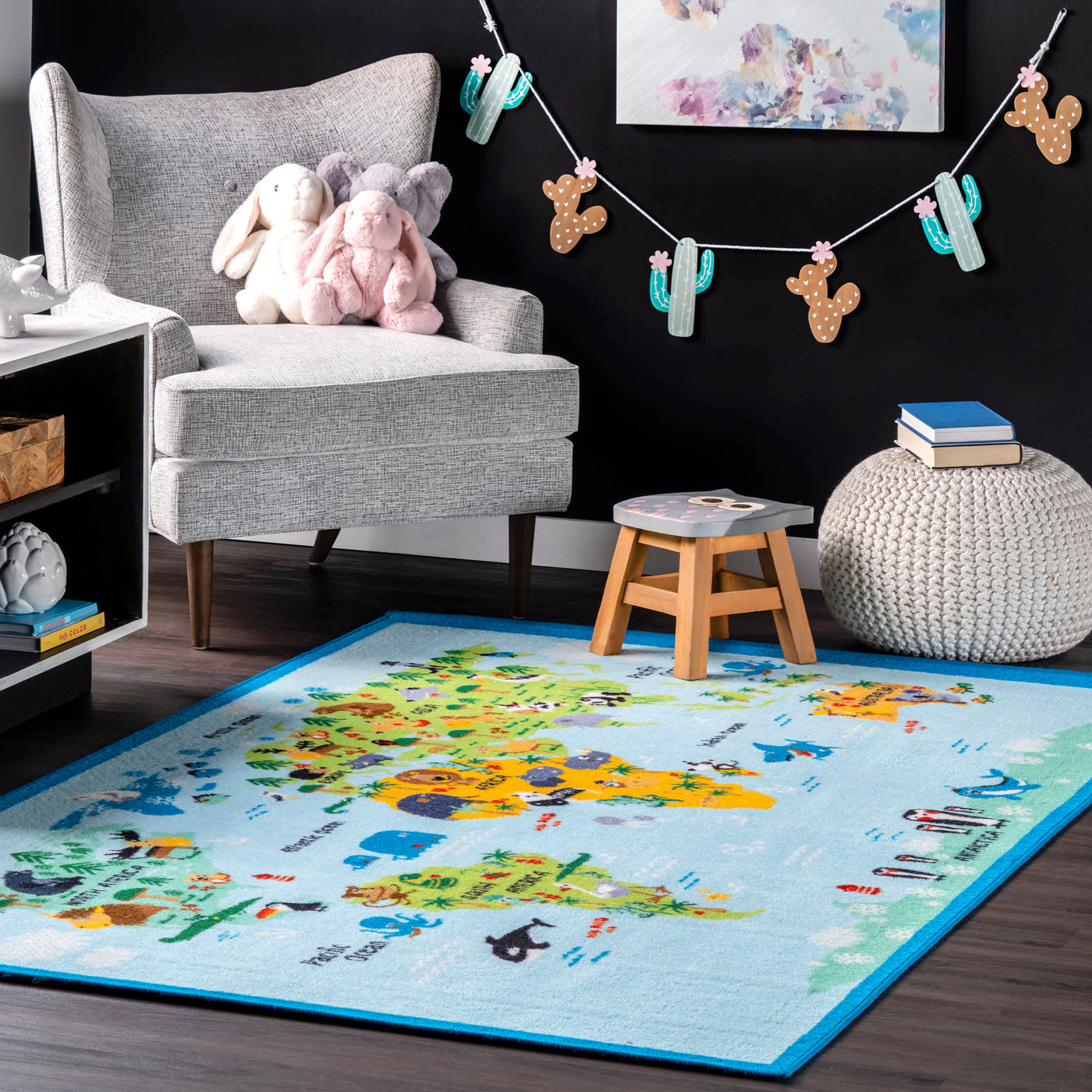 Animal World Map Area Rug — nuLOOM