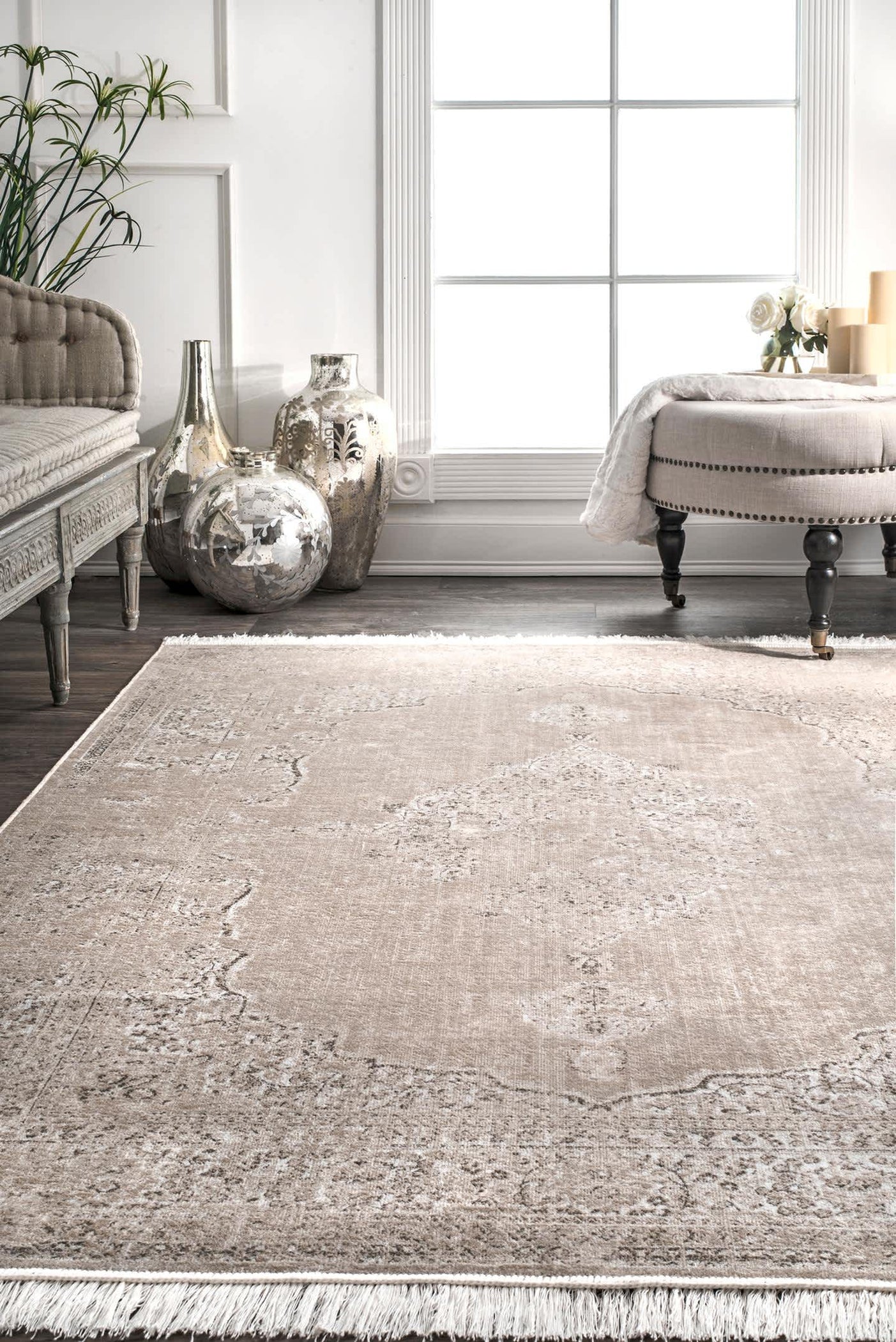 Vintage Medallion Cantrell Fringe Area Rug — nuLOOM