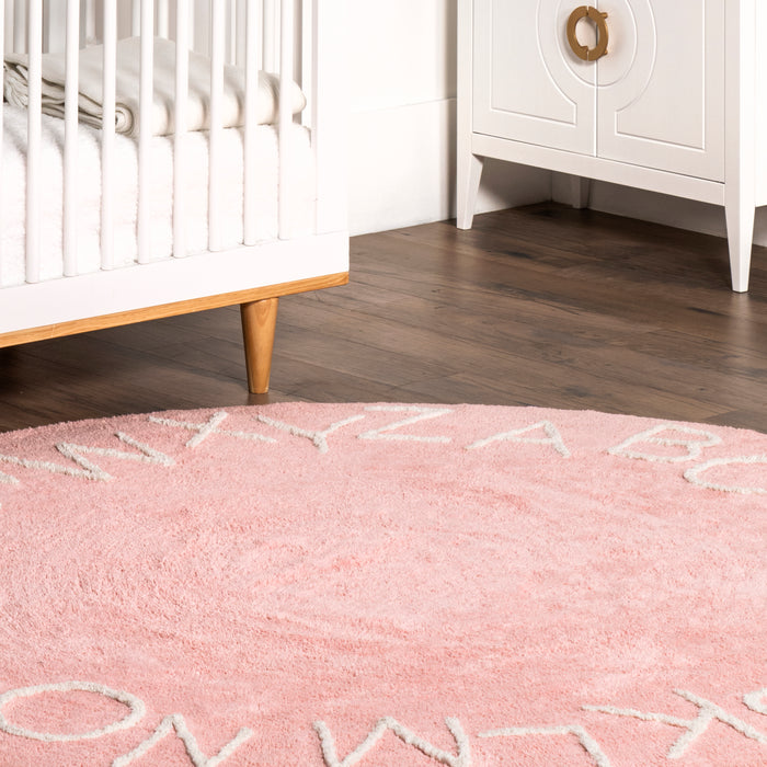 Kids Washable Round Alphabet Rug — nuLOOM1