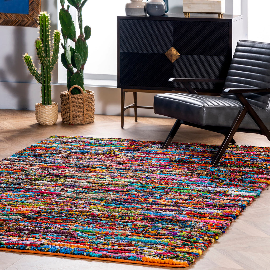 Natural Braided Chindi Indian Rugs Living Room Mats Carpet Shabby Rugs