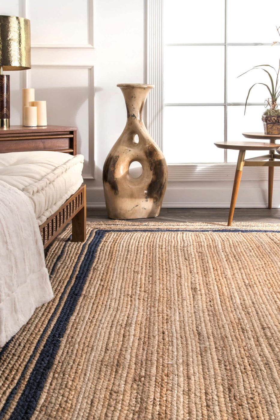 Braided Rikki Border Jute Area Rug — nuLOOM