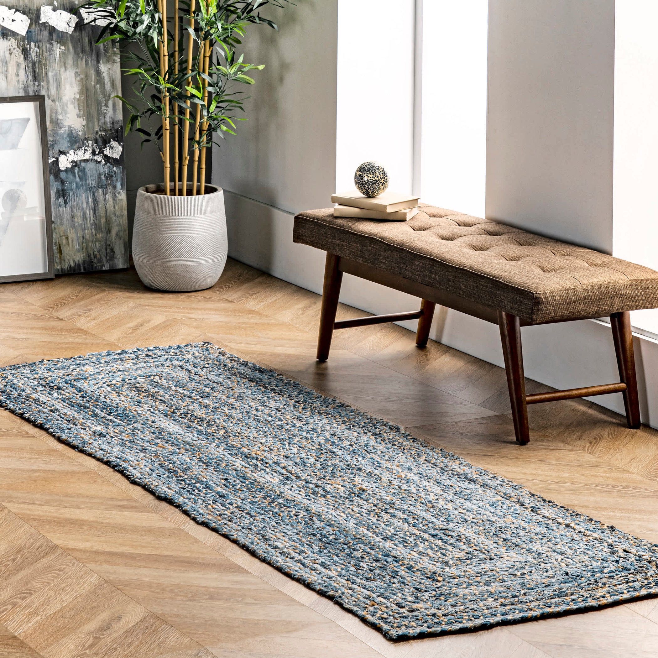 Hand Braided Otelia Denim And Jute Area Rug — nuLOOM
