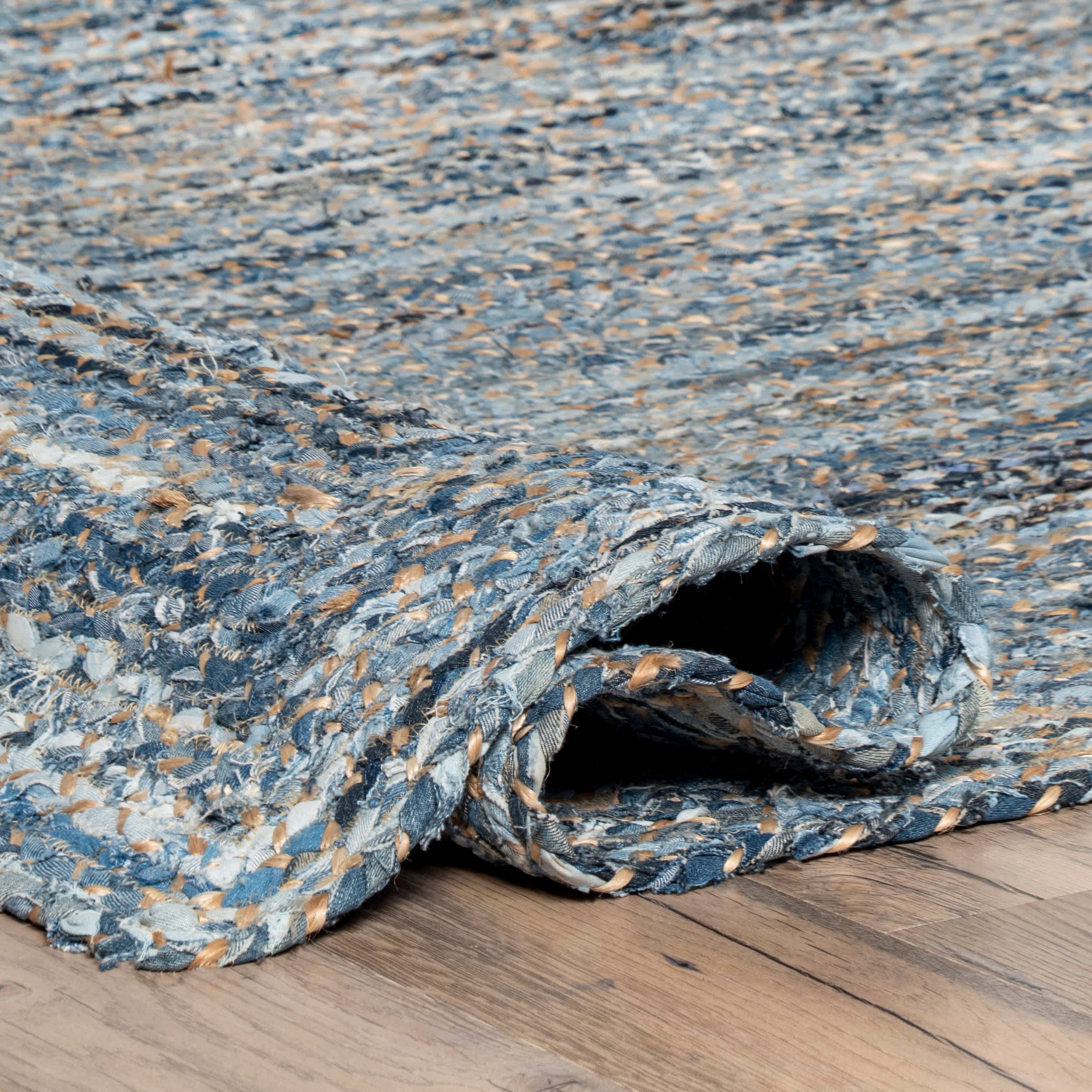 Hand Braided Otelia Denim And Jute Area Rug — nuLOOM