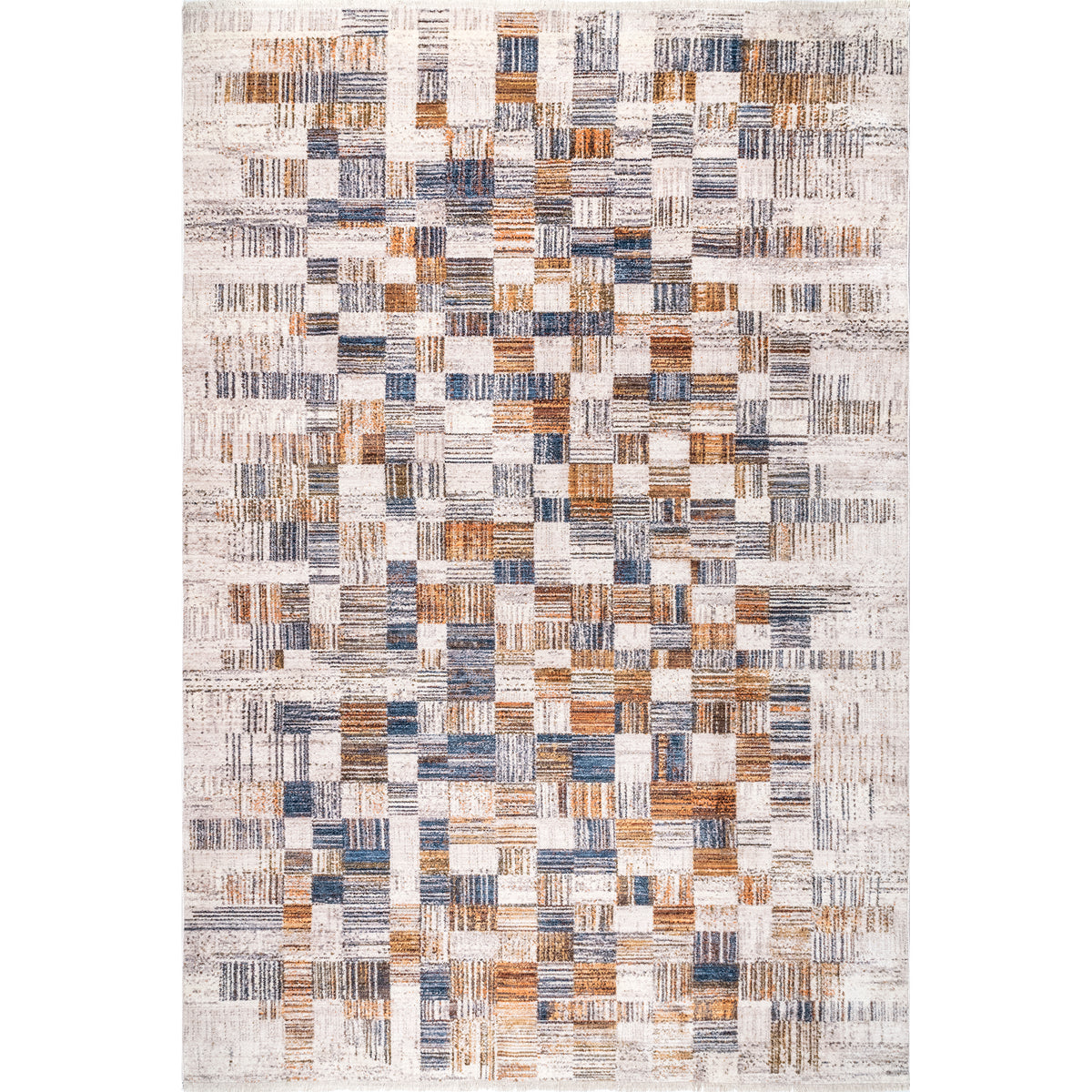 Facteded Tile Rug Mindy Faded Contemporary Tiles Fringe Area Rug — nuLOOM