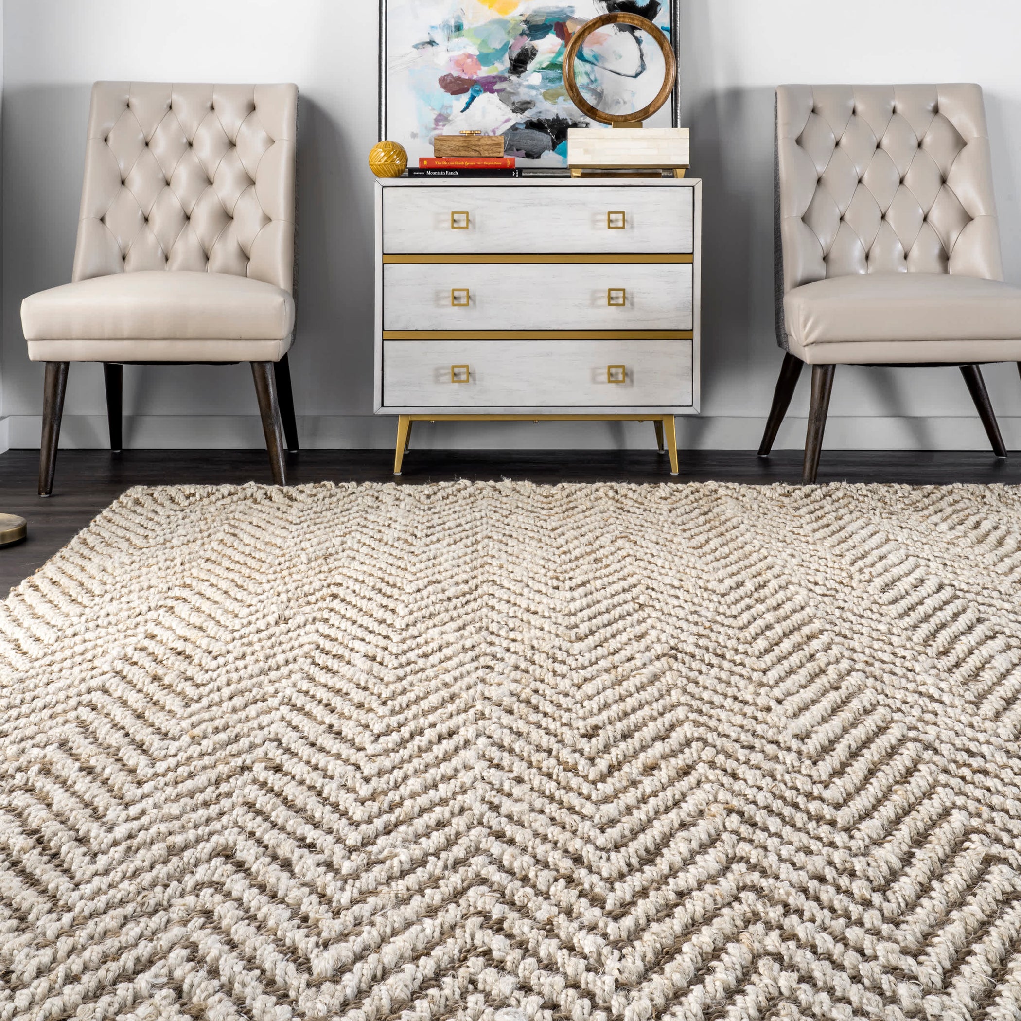 Vania Chevron Jute Area Rug — nuLOOM