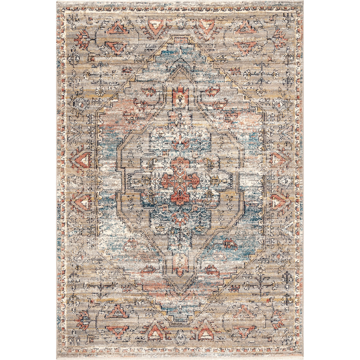 Marley Traditional Medallion Fringe Area Rug — nuLOOM