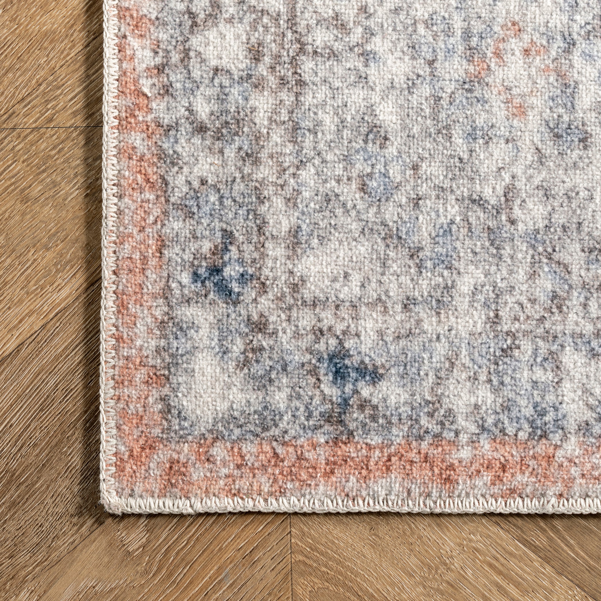 Jacquie Machine Washable Vintage Floral Area Rug — nuLOOM