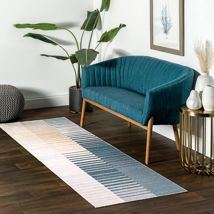 Pia Washable Striped Area Rug