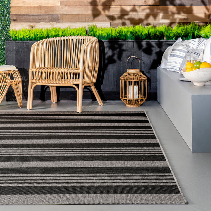 Alfombra Outdoor 200x300 cm Stripes Gris CannonHome