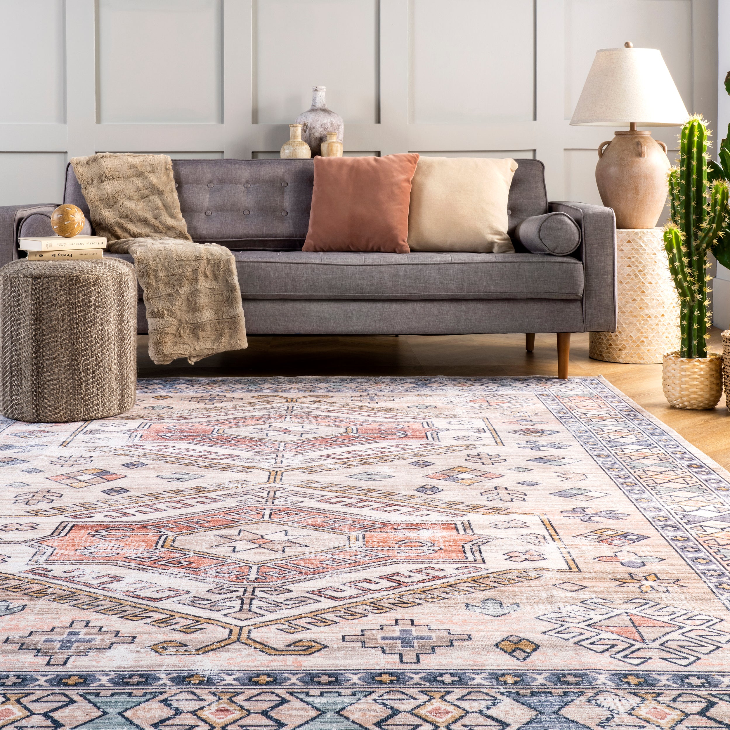 Mae Tribal Motif Machine Washable Area Rug — nuLOOM