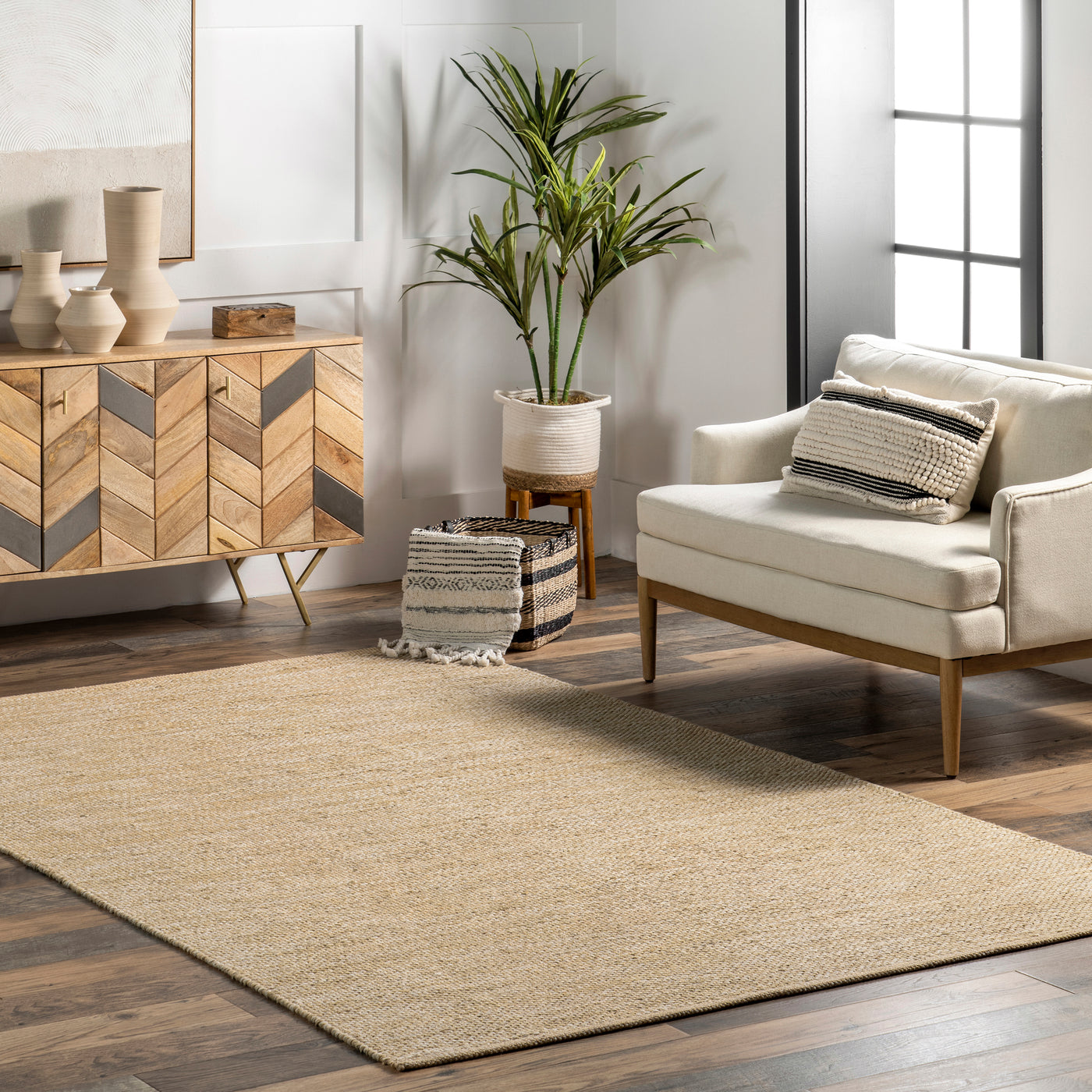 Alessi Solid Farmhouse Cotton Area Rug — nuLOOM