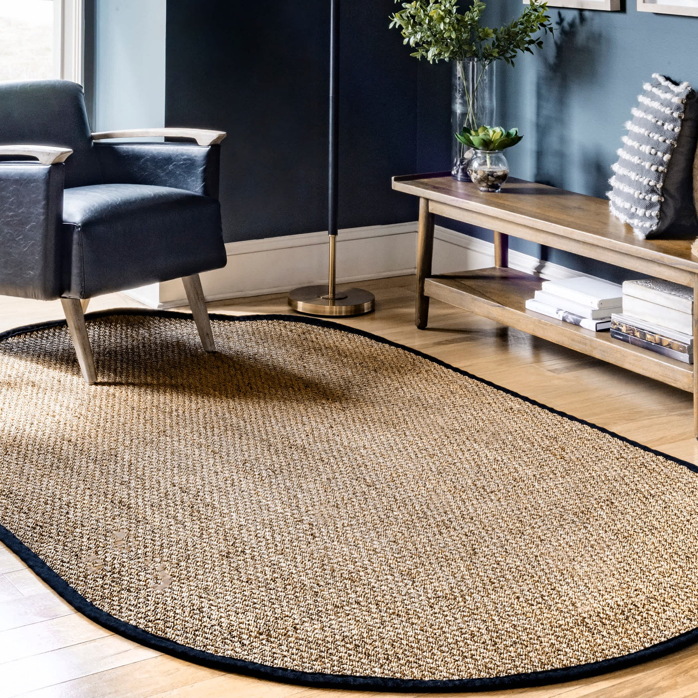 Elijah Seagrass with Border Area Rug — nuLOOM