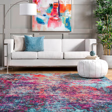 NuLOOM Contemporary Abstract Reva Multi-Colored Area Rug - Machine Made, 100% Polypropylene