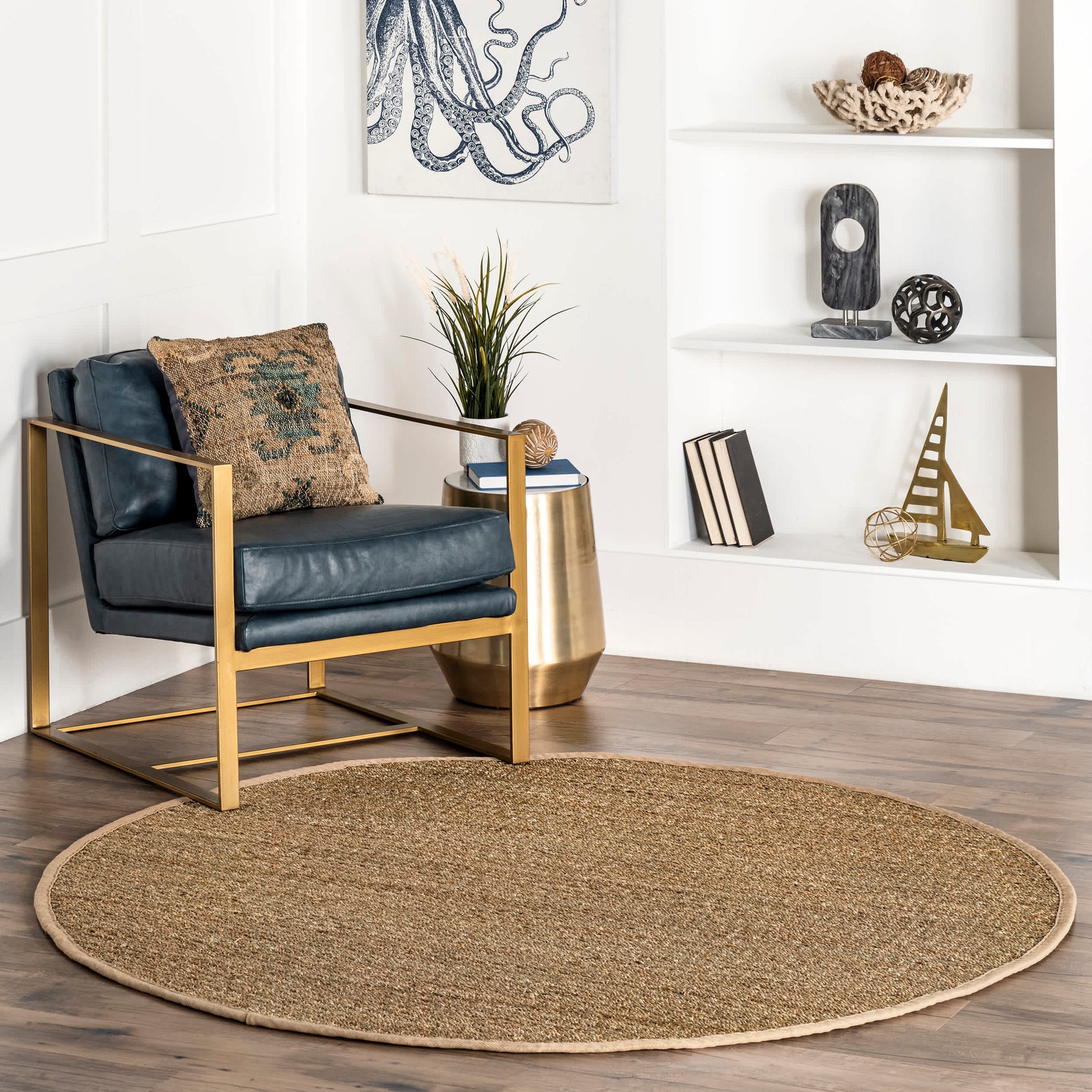 Elijah Seagrass with Border Area Rug — nuLOOM